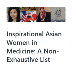 Collage of four women above the title ‘Inspirational Asian Women in Medicine: A Non-Exhaustive List.