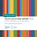 Graphic announcing Youth Solutions Report 2020 featuring colourful vertical stripes, a ‘We’re Featured!’ badge, and logos for SDSN Youth and the Solutions Program.